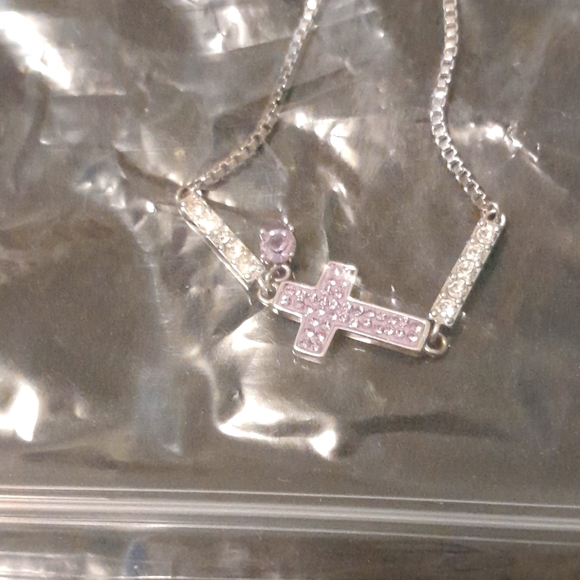 Sterling Silver Bracelet - Purple Cross - Picture 4 of 4